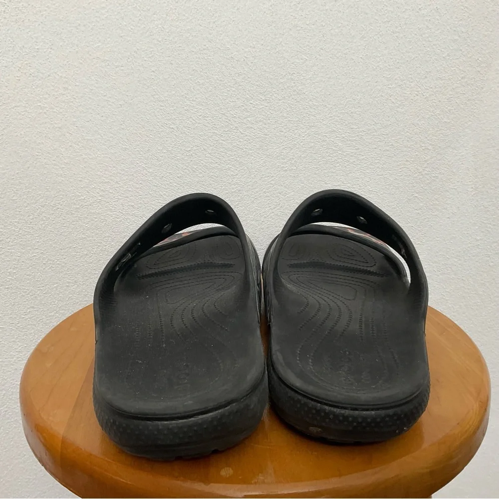 Crocs Leopard, Zebra Print 2 Strap Slide Sandals Size 13 Men's Water Pool Beach